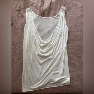 Helmut Lang White Draped Tank Top | Low back | Sleeveless | Size M